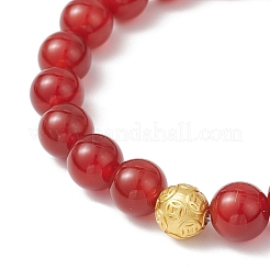 Браслеты из натурального сердолика для пары BJEW-JB12177