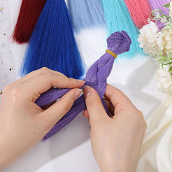 8шт 8 цвета PP кукольный парик волосы AJEW-GL0002-34A