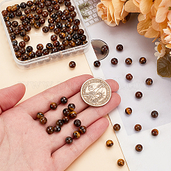Сорт аб натуральный тигровый глаз круглые бусинки пряди&nbsp;G-OC0001-78A