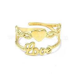 Открытое манжетное кольцо из нержавеющей стали 304 с ионным покрытием (IP)&nbsp;RJEW-L109-037G