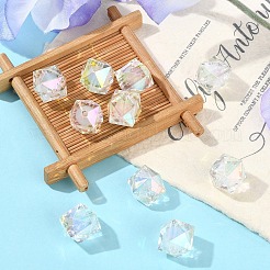 10 шт. двухцветные радужные переливающиеся акриловые бусины с УФ-покрытием&nbsp;TACR-YW0002-33C