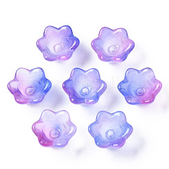 Прозрачные двухцветные стеклянные бусины GLAA-Q089-002B-003