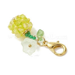 Подвески из стеклянных бусин в виде фруктов и цветов.&nbsp;HJEW-MZ00407-01