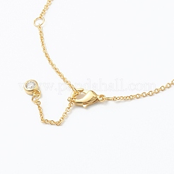 Collane con pendente in ottone micro pavé di zirconi chiari&nbsp;NJEW-J059-01T