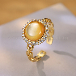 Регулируемое кольцо с ракушкой из циркона KE1508