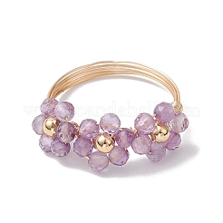 Природные палец кольца аметист RJEW-TA00198-02