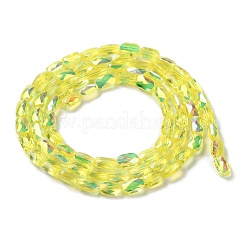 Прозрачные стеклянные бусины гальваническим пряди GLAA-Q099-G01-11