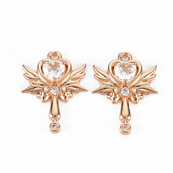 Покрытие стойки латунь микропаве прозрачные подвески из кубического циркония&nbsp;KK-T060-07-RS