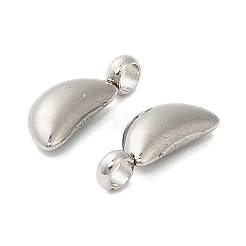 304ステンレススチールチャーム  ムーンチャーム  ステンレス鋼色  10.5x4x3mm  穴：1.8mm&nbsp;STAS-M017-14B-P-1