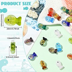 20 шт. 10-х цветные бусины-рыбки из фольги ручной работы FOIL-CJ0001-13