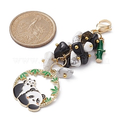 Decorazioni pendenti in smalto in lega di panda&nbsp;HJEW-JM01275-02