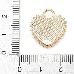 Латунная эмаль и натуральное жемчужное сердце с подвесками в виде цветка розы KK-K351-49G-03