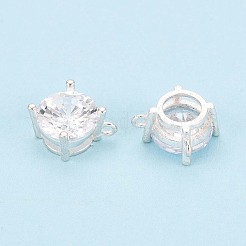 925 стерлингового серебра микро Pave прозрачные кубические циркониевые подвески STER-N017-17C-S