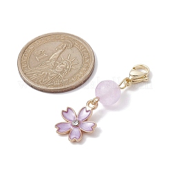 Décorations de pendentif de fleur d'émail d'alliage&nbsp;HJEW-JM01599