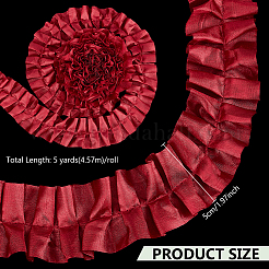 5 Yards Polyester Rüschenbesatz Spitzenband&nbsp;OCOR-WH0091-76A