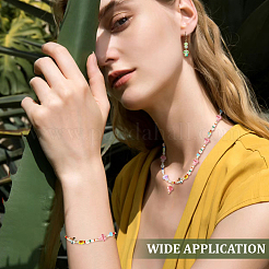 105 шт. 7-цветные прозрачные стеклянные бусины GLAA-ME0001-14