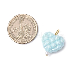 Непрозрачные акриловые бусины в виде вафель с бусинами из АБС-пластика&nbsp;PALLOY-JF03776