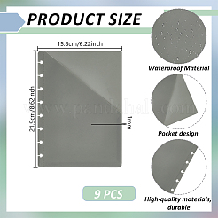 PPバインダー名刺スリーブ9個  フォトカードスリーブ用リフィルページ（長方形）  グレー  219x158x1mm&nbsp;AJEW-GA0010-45