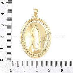 Pendentifs religieux en laiton sertis de micro-pavés de zircone cubique transparente&nbsp;KK-H268-04A-G