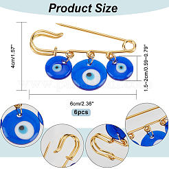 6 шт. брошь-булавка в виде сглаза JEWB-NB0001-16