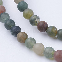 Природного индийского агата шарик нити&nbsp;G-G735-01F-4mm