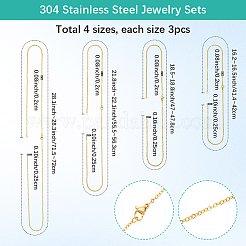 12 шт. 4 стиля 304 нержавеющая сталь кабельная цепь ожерелье изготовление STAS-SC0010-23G
