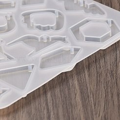 幾何学的なイヤリングペンダント DIY シリコン型  レジン型  UVレジン用  エポキシ樹脂工芸品作り  透明  113x129x4.5mm  内径：12~31.5x12.5~31.5mm  穴：2mm&nbsp;DIY-Q033-05D