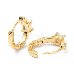 Серьги-кольца с инкрустацией из латуни и фианитами&nbsp;ZIRC-P090-16G-D