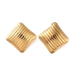 304ステンレススチールイヤリング  正方形  ゴールドカラー  29x29mm&nbsp;EJEW-O004-04G