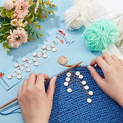 2 шт. 2 стиля сплав эмалированный плоский круглый шарм вязальные цепочки для счетчика рядов&nbsp;HJEW-NB0001-87A