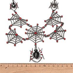 Женские ожерелья-нагрудники из сплава паутины с сиамскими стразами на Хэллоуин NJEW-P340-01B