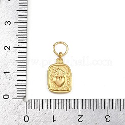 304ステンレスペンダント  丸カン付き  長方形  16x9x2mm  穴：4mm&nbsp;STAS-L296-09G-02