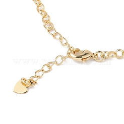 Bracciali a maglie di cuore con zirconi chiari&nbsp;BJEW-M291-01G