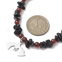 201 ожерелье из нержавеющей стали с подвеской в виде летучей мыши NJEW-TA00156