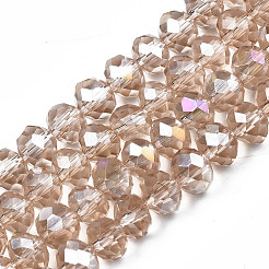 Стеклянные бусины с гальваническим покрытием  EGLA-A034-T3mm-B24