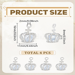 4шт латунные подвески с микропаве и кубическим цирконием&nbsp;ZIRC-LP0001-06