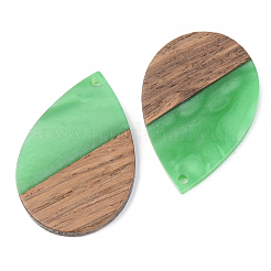 Pendentifs en résine opaque et bois de noyer&nbsp;RESI-S389-037A-C03