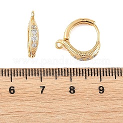 Componenti per orecchini a cerchio in ottone Shegrace con micro pavé di zirconi cubici&nbsp;XGRQ79436-947G