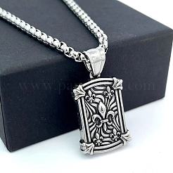 Старинный греческий щит из нержавеющей стали с подвеской в виде геральдической лилии для мужчин PE2451