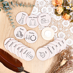 Плоские круглые этикетки для деревянных коробок&nbsp;DIY-BC0015-89B