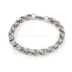 Браслеты-цепочки византийского образца из нержавеющей стали 201 толщиной 8 мм для женщин BJEW-B143-06