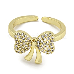 Кольцо-манжета из латуни с микропаве и кубическим цирконием&nbsp;RJEW-E296-06G