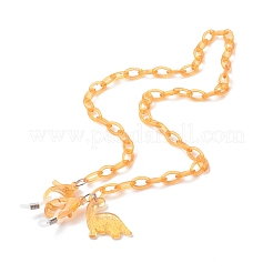 Pendentif dinosaure acrylique avec chaîne gourmette chaînes de lunettes&nbsp;AJEW-EH00375
