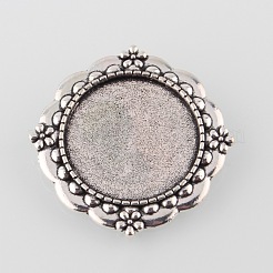 Impostazioni spilla cabochon lunetta fiore della lega dell'annata&nbsp;PALLOY-O038-10AS