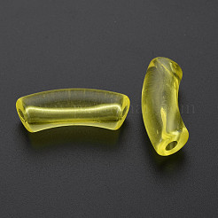 透明なアクリルビーズ  カーブチューブ  きいろ  32x9.5x8mm  穴：1.8mm  約330個/500g&nbsp;MACR-S372-002C-010