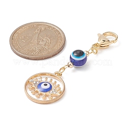 Evil-Eye-Emaille-Legierung mit Strass-Anhängerdekoration&nbsp;HJEW-JM01040-03