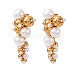 Круглые серьги-гвоздики из нержавеющей стали 304 EJEW-L304-12G