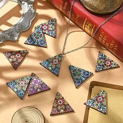 24шт 4 цвета подвески из натуральной липы с принтом&nbsp;WOOD-CJ0001-93