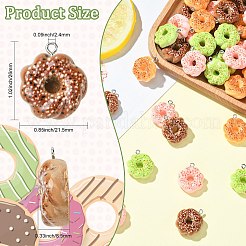 60 шт. 4 цвета непрозрачные подвески из смолы&nbsp;RESI-CJ0004-92