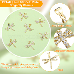 8 шт. латунные подвески с микропаве из прозрачного кубического циркония&nbsp;KK-BBC0021-82